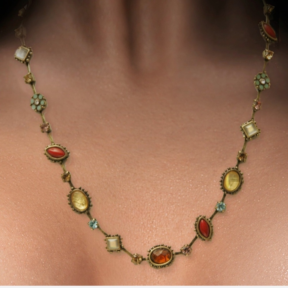 Liz Claiborne Elegant Multicolor Gemstone Necklace